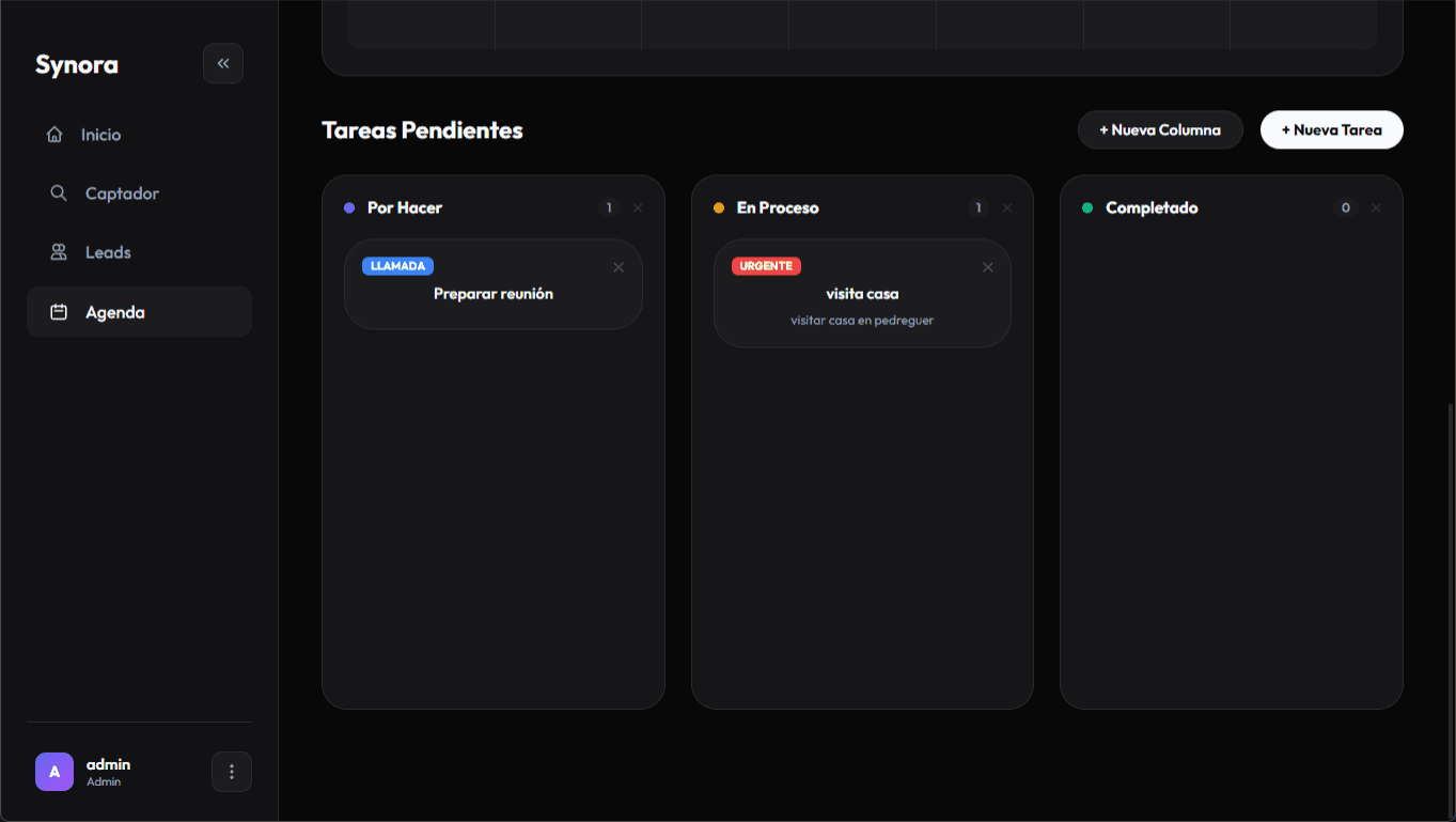 Synora Dashboard Todo